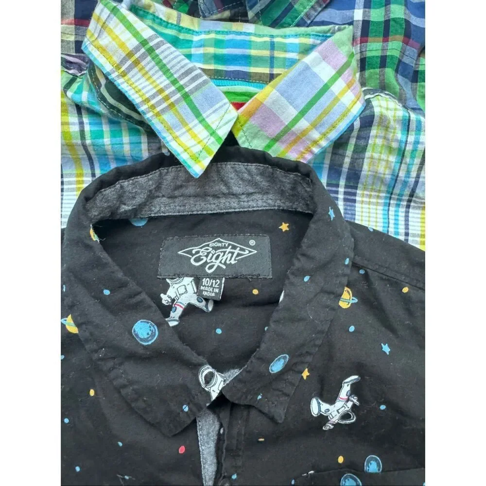 3 piece boys button down plaid shirt bundle size 10-12 by The Children’s Place,